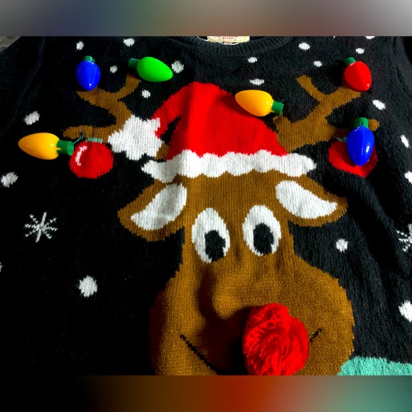 Men's Christmas Rudolph Reindeer Holiday Festive Knitted Sweater - Picture 8 of 10